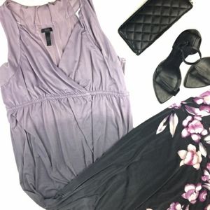 Soma ombre purple floral cross front maxi dress